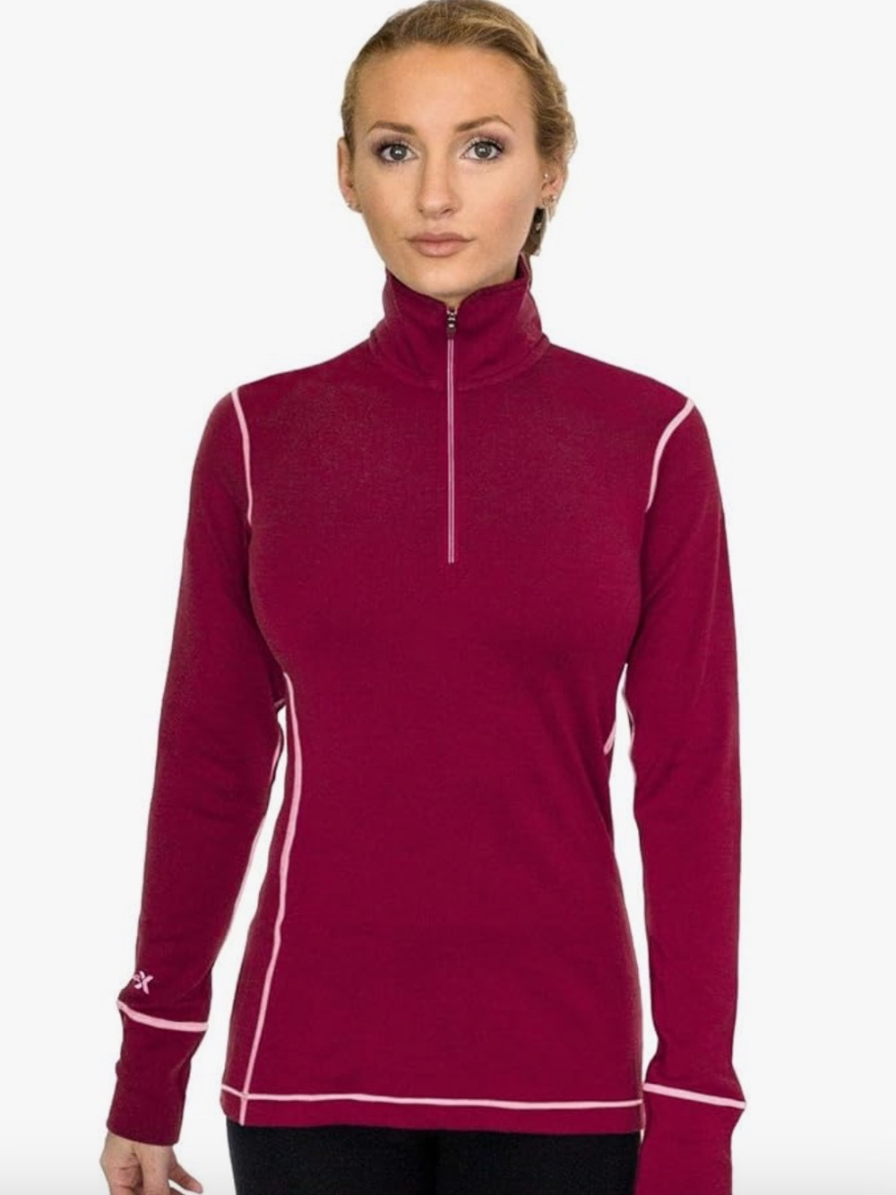 Woolx Brooke 1/4 Zip 100% Merino Wool Base Layer Top Warm Winter Outdoor Size L